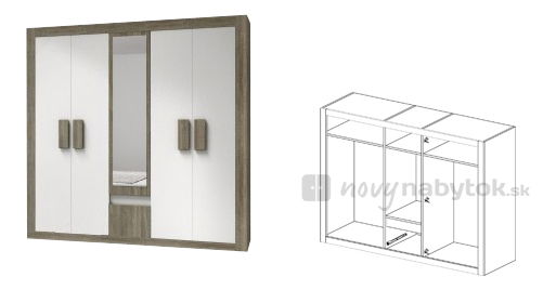 Šatníková skriňa Mediolan 5D