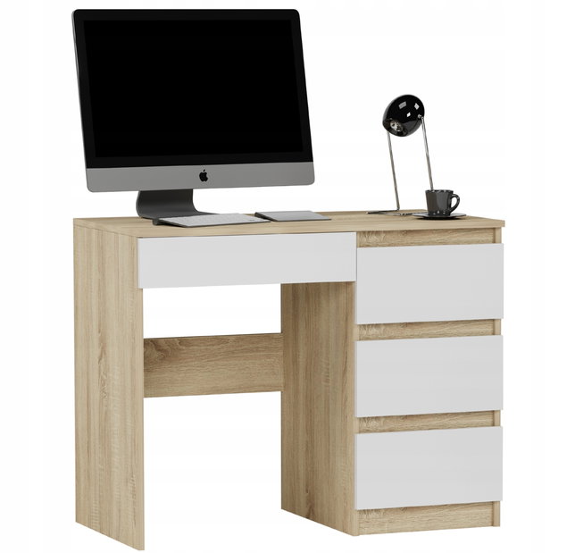 PC stol Noxar (hrast sonoma + bijela) (D)