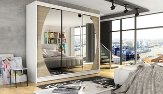 Šatníková skriňa Alena (biela + dub sonoma)