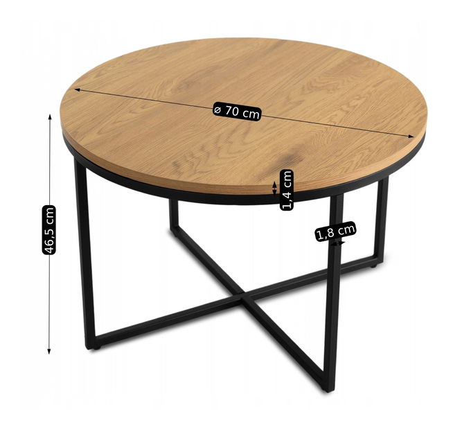 Konferenčný stolík Hubiera (dub zlatý + čierna) 