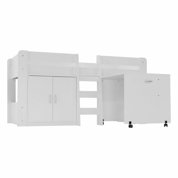 Detská kombinovaná posteľ 90 cm Flann (biela)