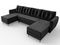 U alakú sarokkanapé Paladio (fekete) (B)