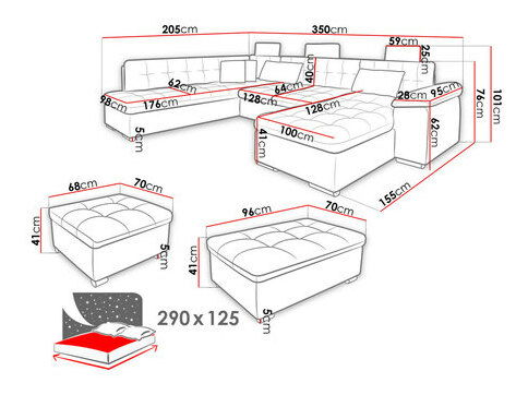 Colțar Verity (Stânga ) (Zetta 295 + Zetta 295 + Zetta 291)