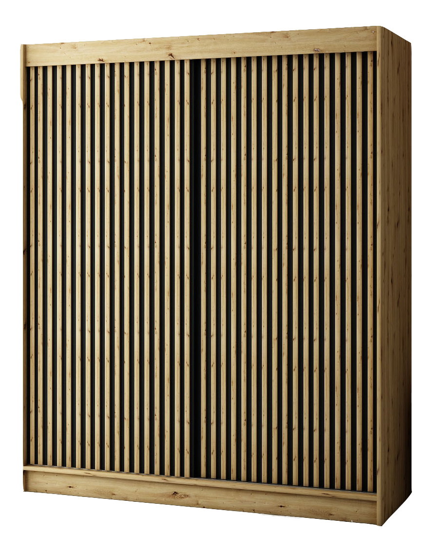 Ruhásszekrény 180 cm Ladonna 1 (artisan tölgy + matt fekete)