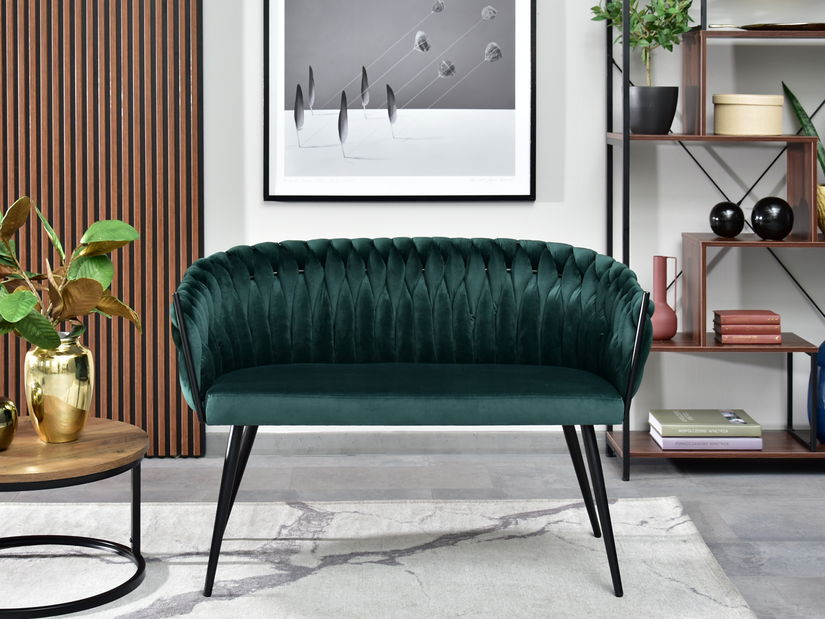 Pohovka dvojsedačka Radio (zelená + čierna)