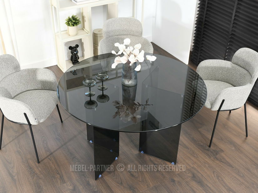 Masă sufragerie Abunda (sticlă fumurie)