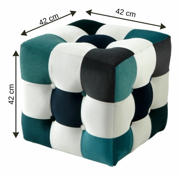 Taburete Pacty (alb + turcoaz)