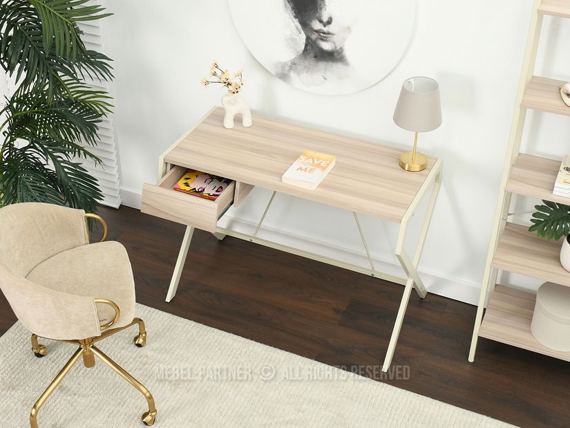 Masă PC Desiguo (cenușiu bej + crem)