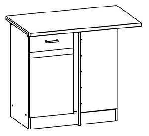 Dolná kuchynská skrinka, rohová Estell EZ18 D100NW