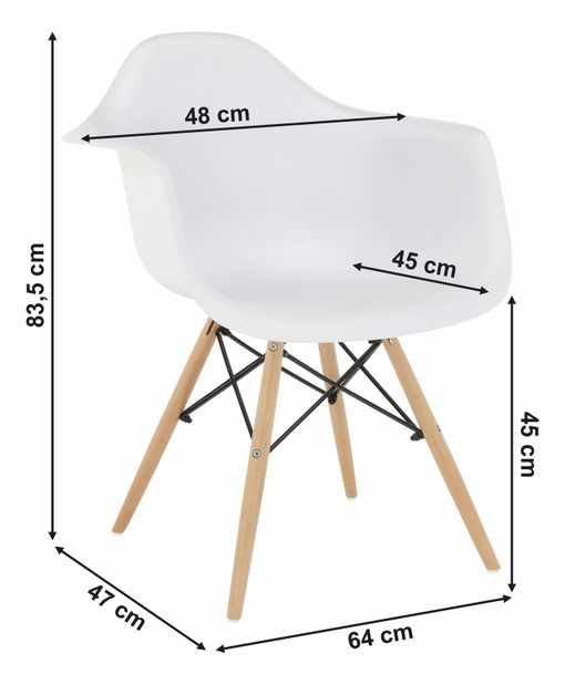 Étkezőszék Damiron PC 019 (fehér) *bazár