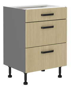 Donji kuhinjski ormarić Scarmi 60 D 3S BB (Antracit + Herringbone scandi)