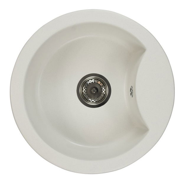 Chiuvetă de bucătărie Mellusa (alb) (fără orificiu pentru robinet)