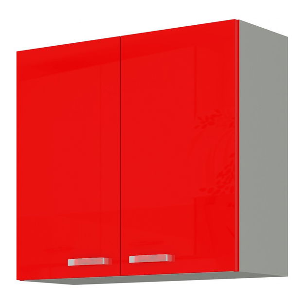 Felső konyhaszekrény Roslyn 80 G 72 2F (piros + szürke)