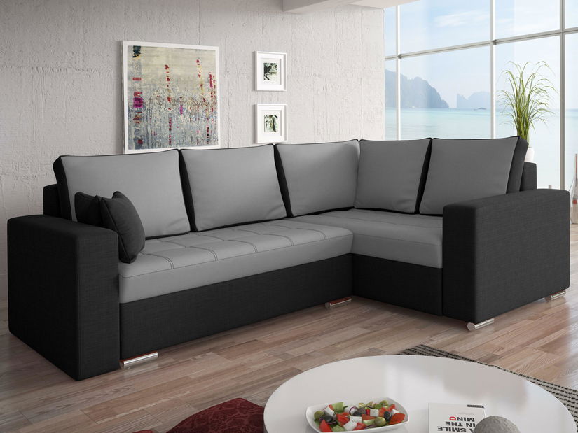 Rohová sedačka Valmero Bis (sivá + čierna) (P)