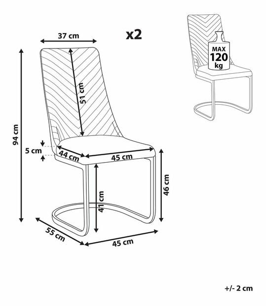 Étkezőszék szett (2 db.) ALTANA (zöld)