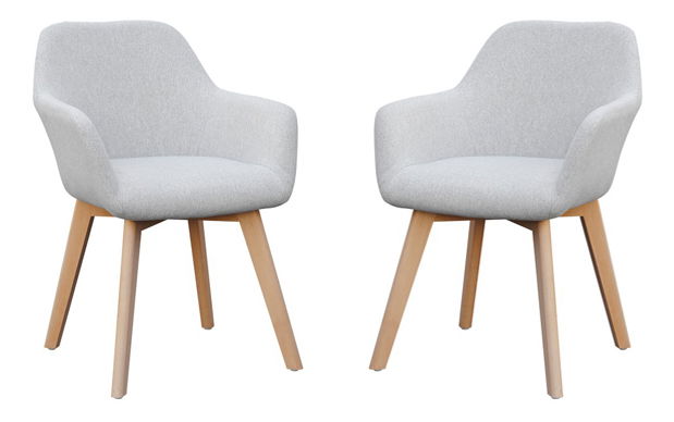 Set 2 ks. dizajnových kresiel Clorita (svetlosivá) *výpredaj
