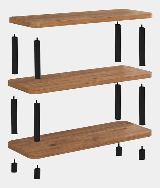 Regál Stella (fekete + atlanti fenyő)