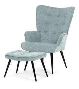 Kreslo s taburetkou Akitta (modrá)