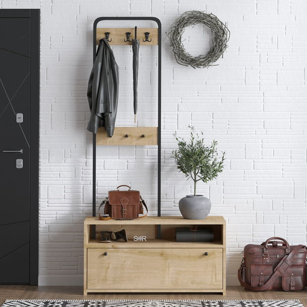 Mobilier hol Aliex 14 (nuc + negru)