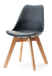 Stolička Large Wood (čierna + buk)