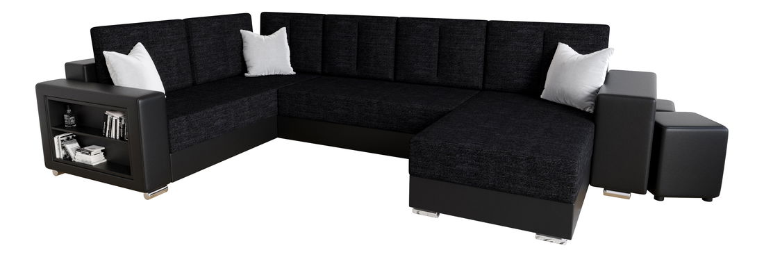 Rohová sedacia súprava Kin (čierna) (L)