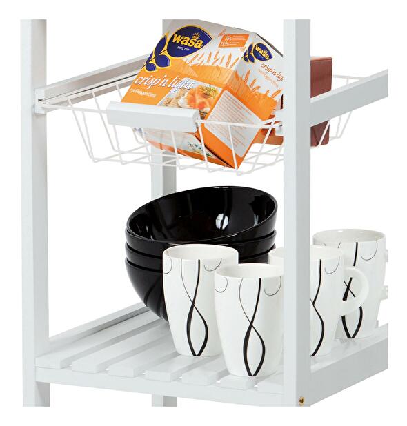 Servírovací stolík Dulcemente 2 (bambus + biela matná)