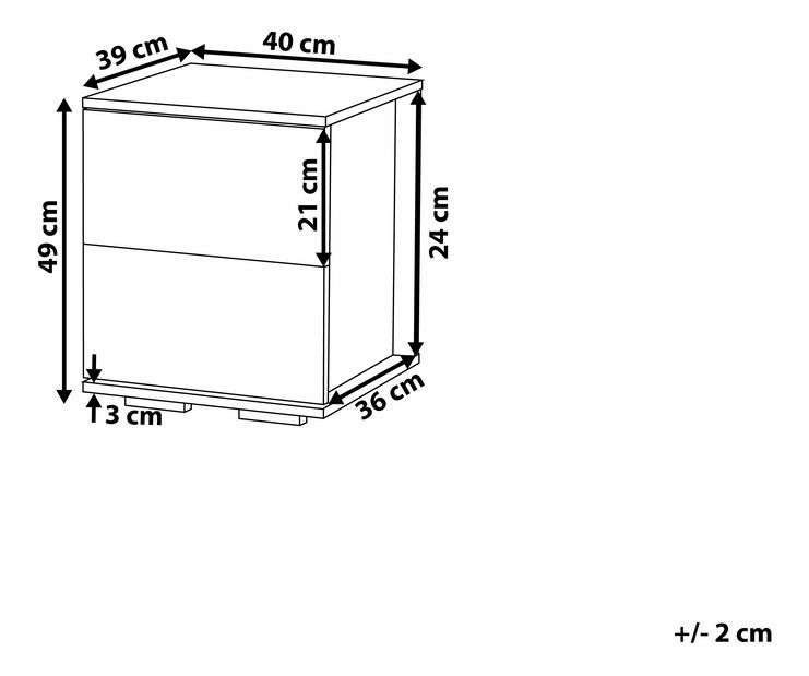 Noptieră Roverio (lemne deschis)