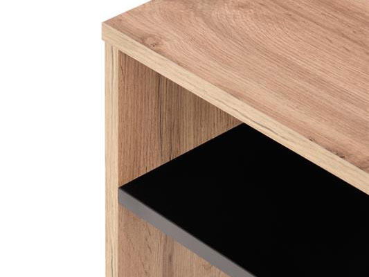 Konferenčný stolík Sitar (čierna + dub wotan)