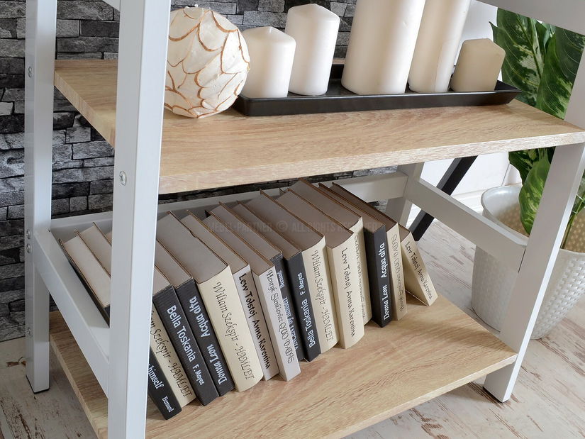 Regál Topaz (tölgy + fehér)