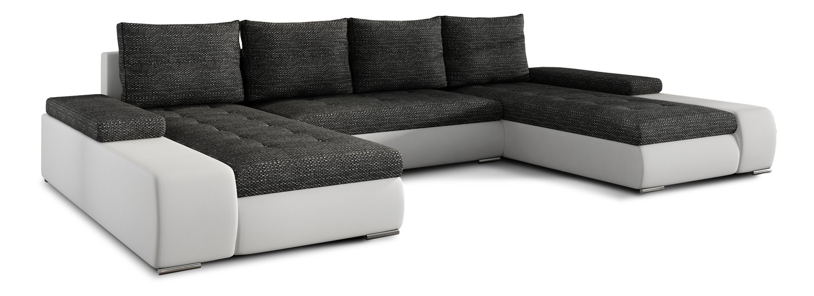 Rohová sedačka U Menarro (sivá + biela) (L)