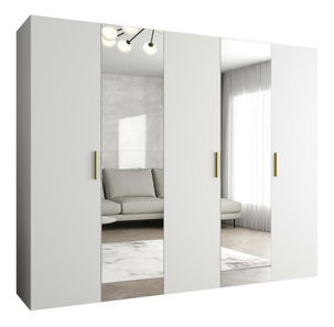 Ruhásszekrény 250 cm Borry 2 (fehér + arany)