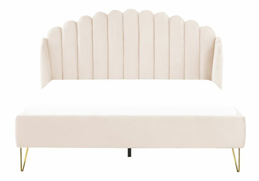 Manželská posteľ 180 cm Alise (béžový zamat) (s roštom)