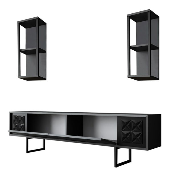 Zostava nabytku do obyvacej izby Buon 2 (Antracit + Čierna)