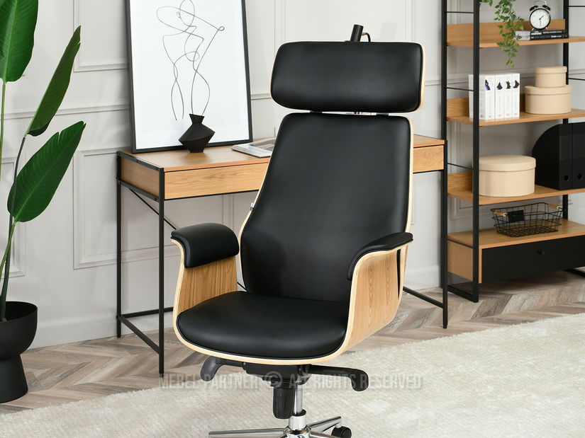 Kreslo Lionel (dub čierny + chrómová)