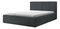 Franciaágy 160 cm Fatime (ágyráccsal) (tárolóhellyel) (sötétszürke + fekete)