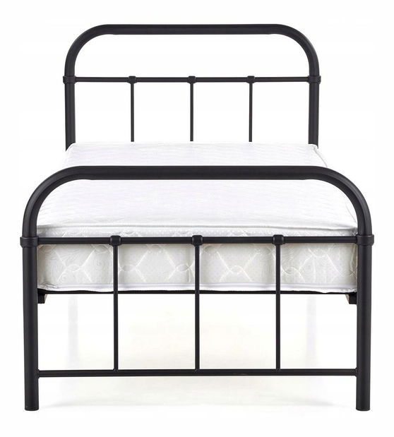 Pat metalic 90 cm – Mebel Elite – Pavot (negru) (cu somieră) *lichidare stoc