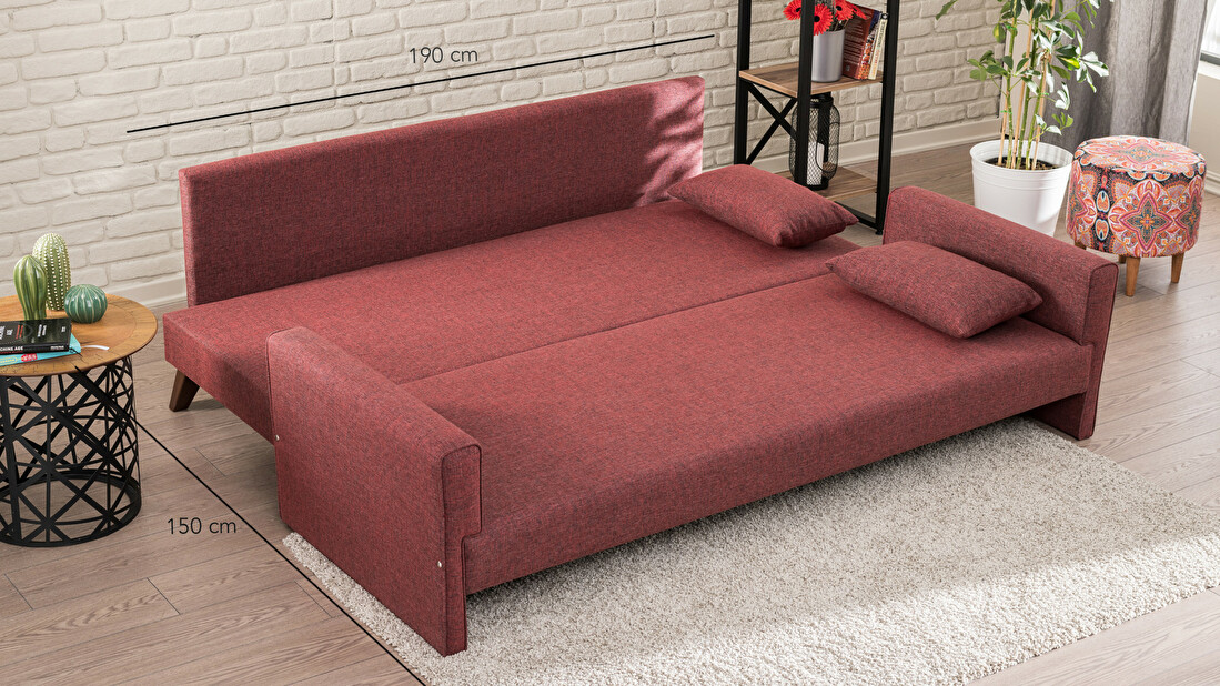 Sofa na razvlačenje Bellina (bordo)