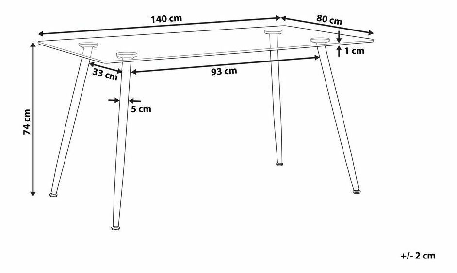 Jedálenský stôl MILLAD (sklo) (pre 6 osôb)