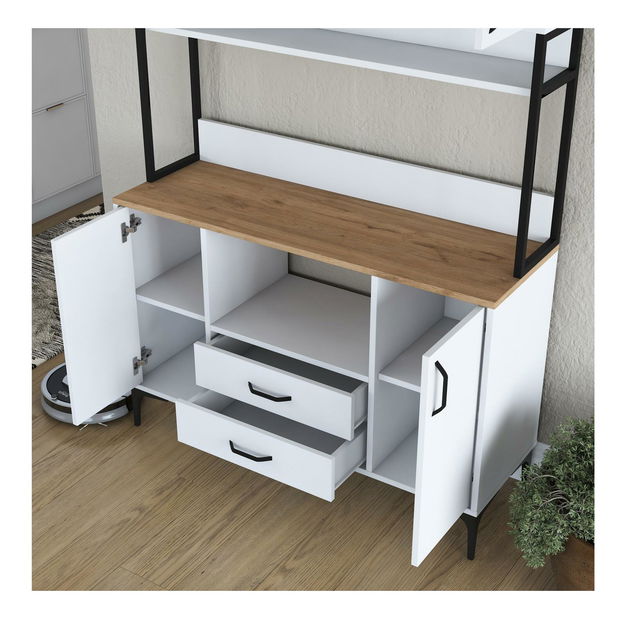 Policová skriňa Jenaretta 169 (biela + orech)