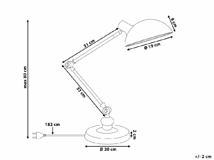 Stolná lampa Meguon (čierna)