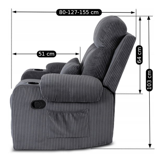 Polohovacie kreslo Trigesimo (sivá) 