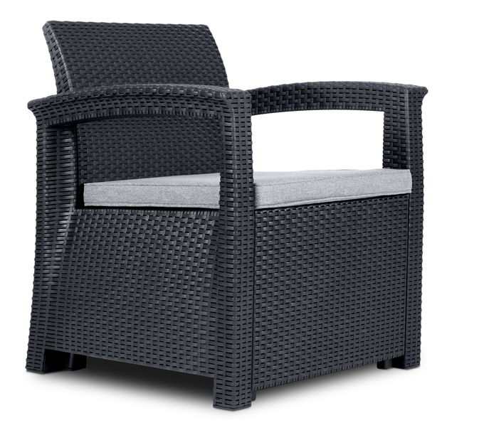 Záhradný set Nela 3 (tmavosivá) (pre 4 osoby)