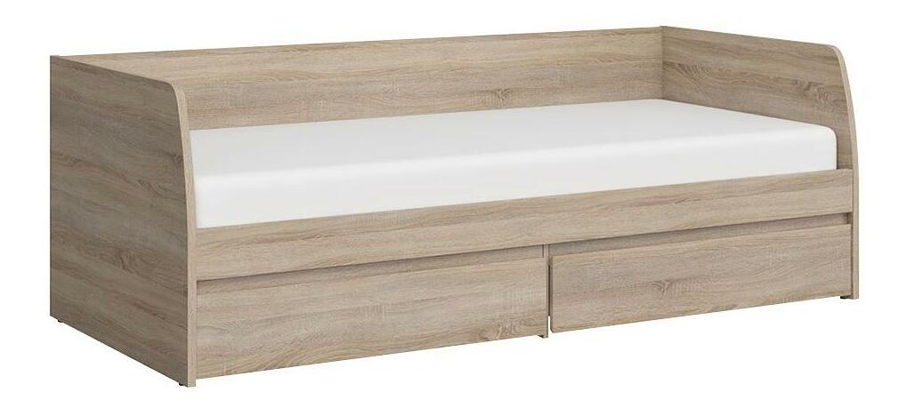 Jednostruki krevet 90 cm Nordanas 28 (hrast sonoma) (s podnicom) (s prostorom za odlaganje)