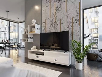 Obývacia stena Berny 29 (biela + biely lesk)