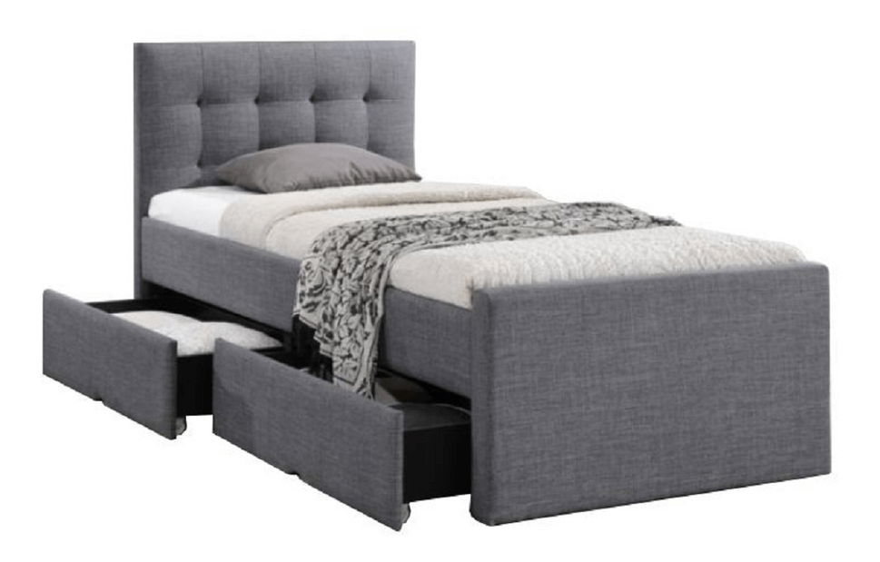 Pat de o persoană 90 cm Vin (gri) 