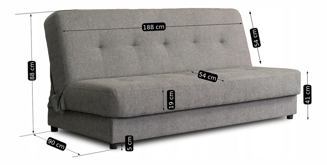 Set 2 kusov pohoviek Alibi (sivá) 