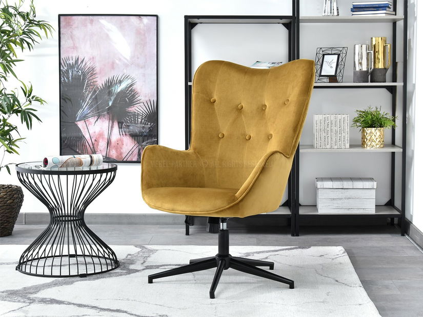 Kreslo Truni (zlatá + čierna)