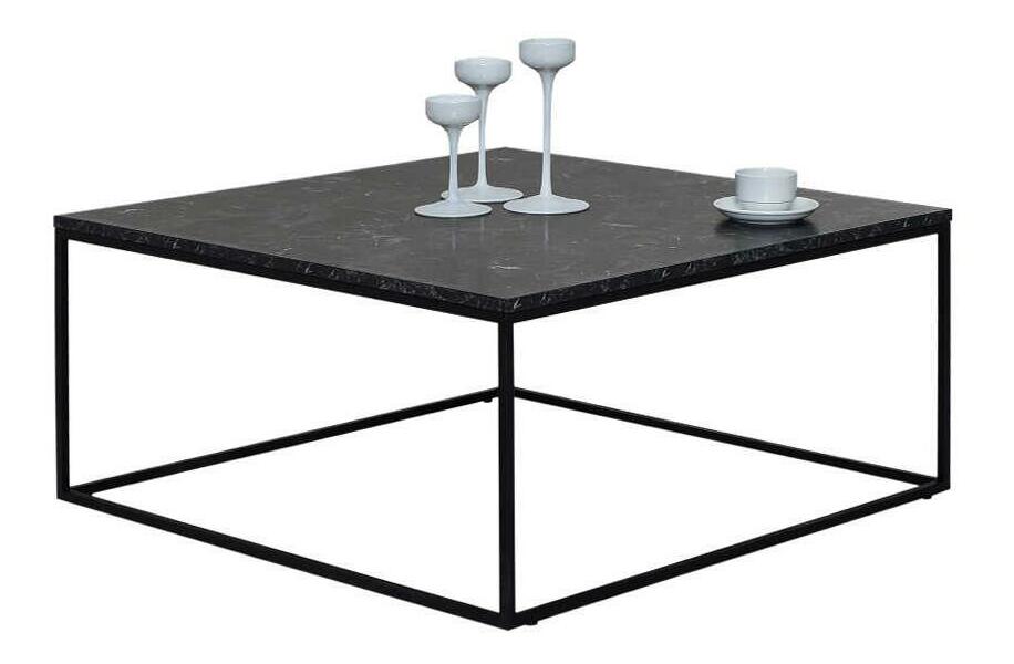 Măsuță cafea Shepolendo 2 (marmură negru + negru)