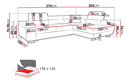 Kutna garnitura Terazuro (svijetlosiva)