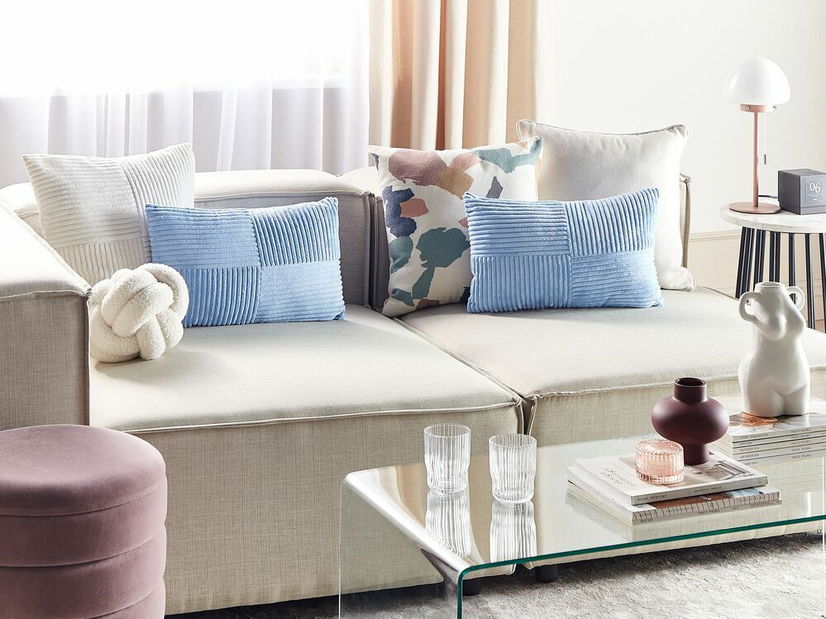 Set 2 perne decorative 47 x 27 cm Milie (albastru)